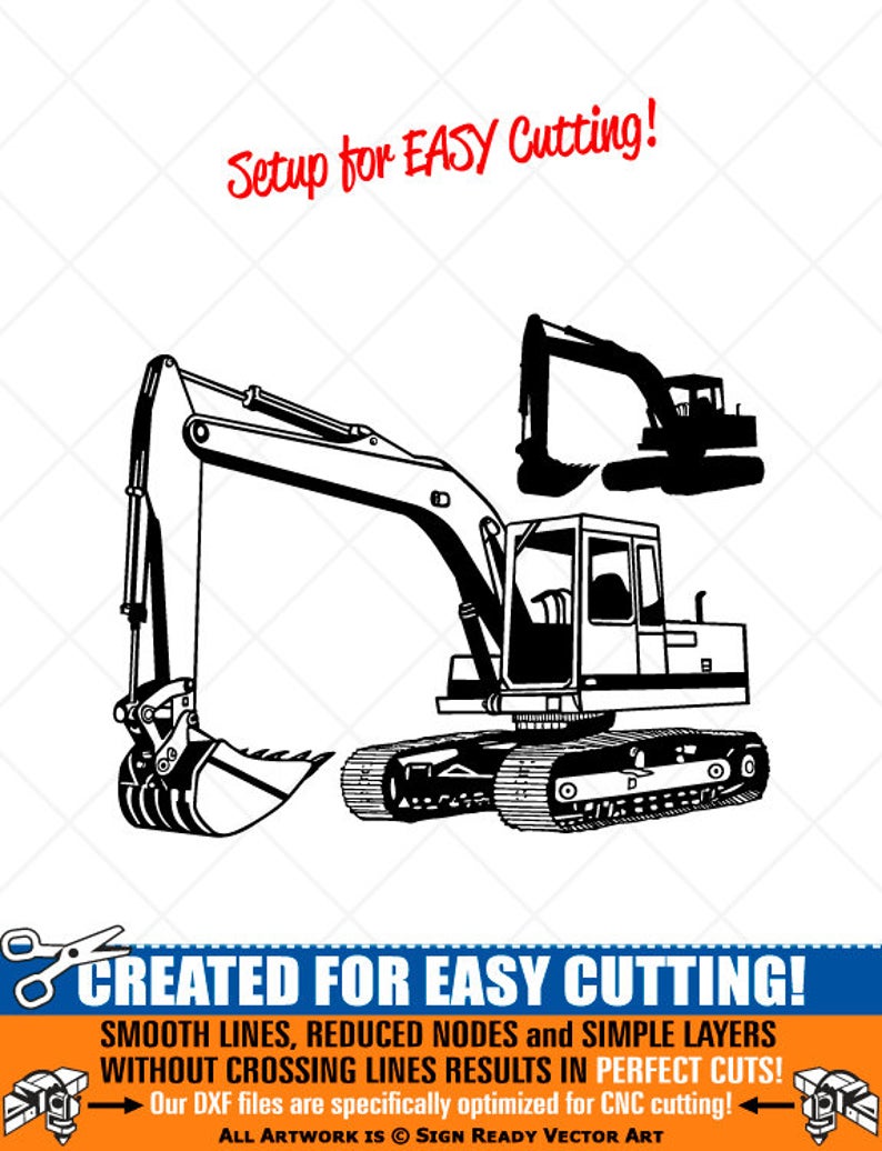 Excavator clipart file. Vector clip art graphics