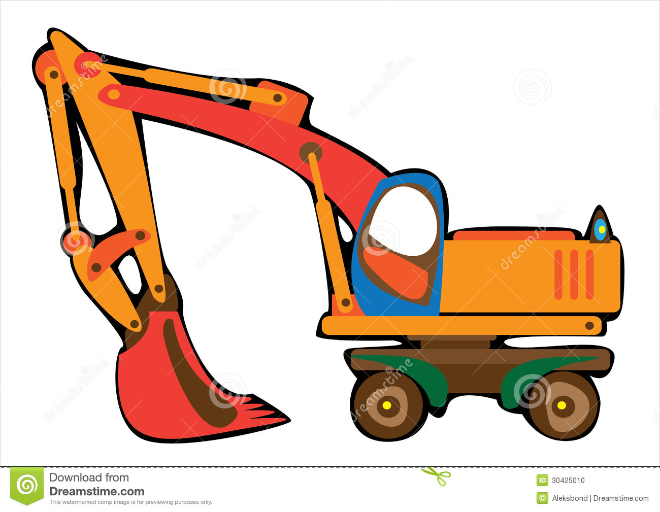 Excavator clipart orange. Cartoon panda free images