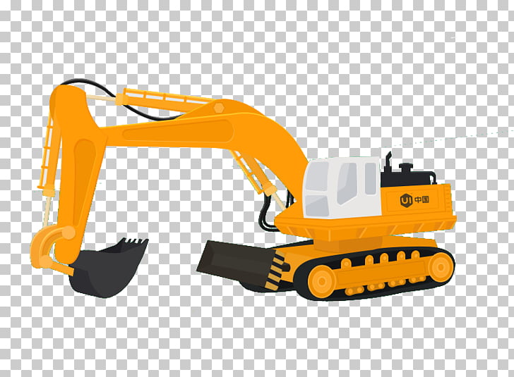 Komatsu limited vehicle heavy. Excavator clipart orange