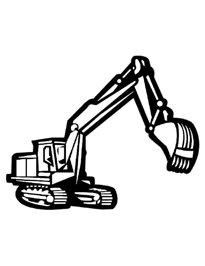 Excavator clipart simple. Backhoe drawing free download