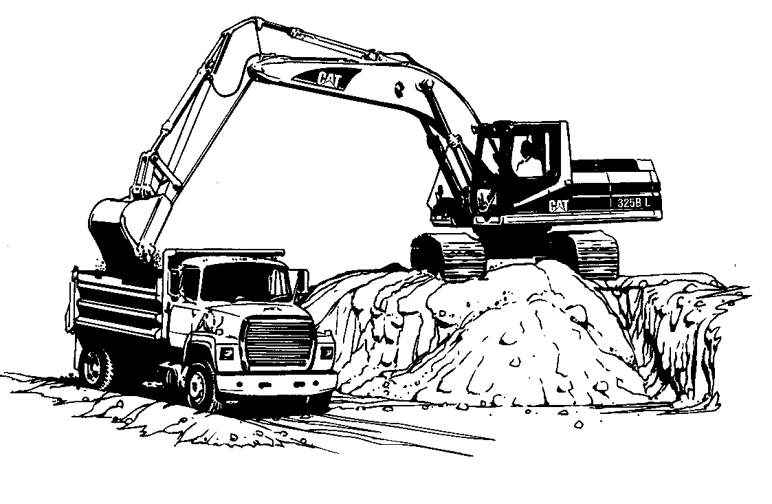 Excavator clipart sketch.  collection of mini