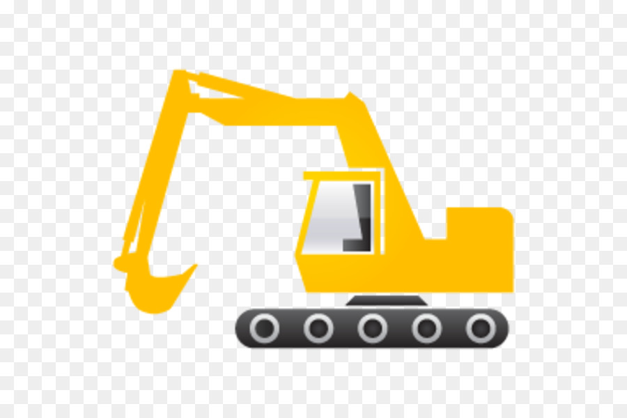 Yellow background bulldozer technology. Excavator clipart transparent