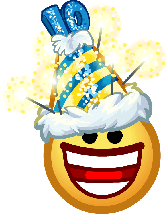 Excited clipart emoticon. Image th anniversary hat