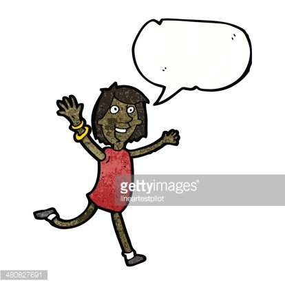 Woman with premium . Excited clipart speech bubble