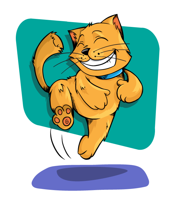Cat jumping clip art. Excited clipart surprised