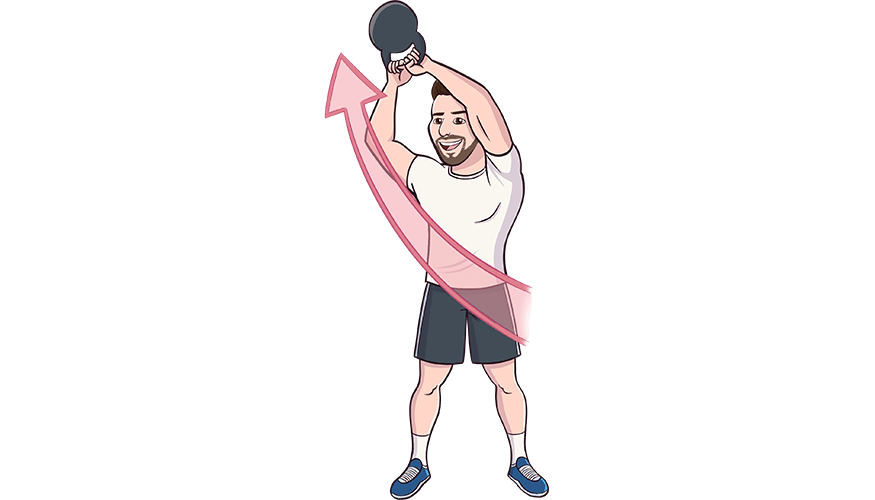 Kettlebell side swings central. Exercise clipart arm circle