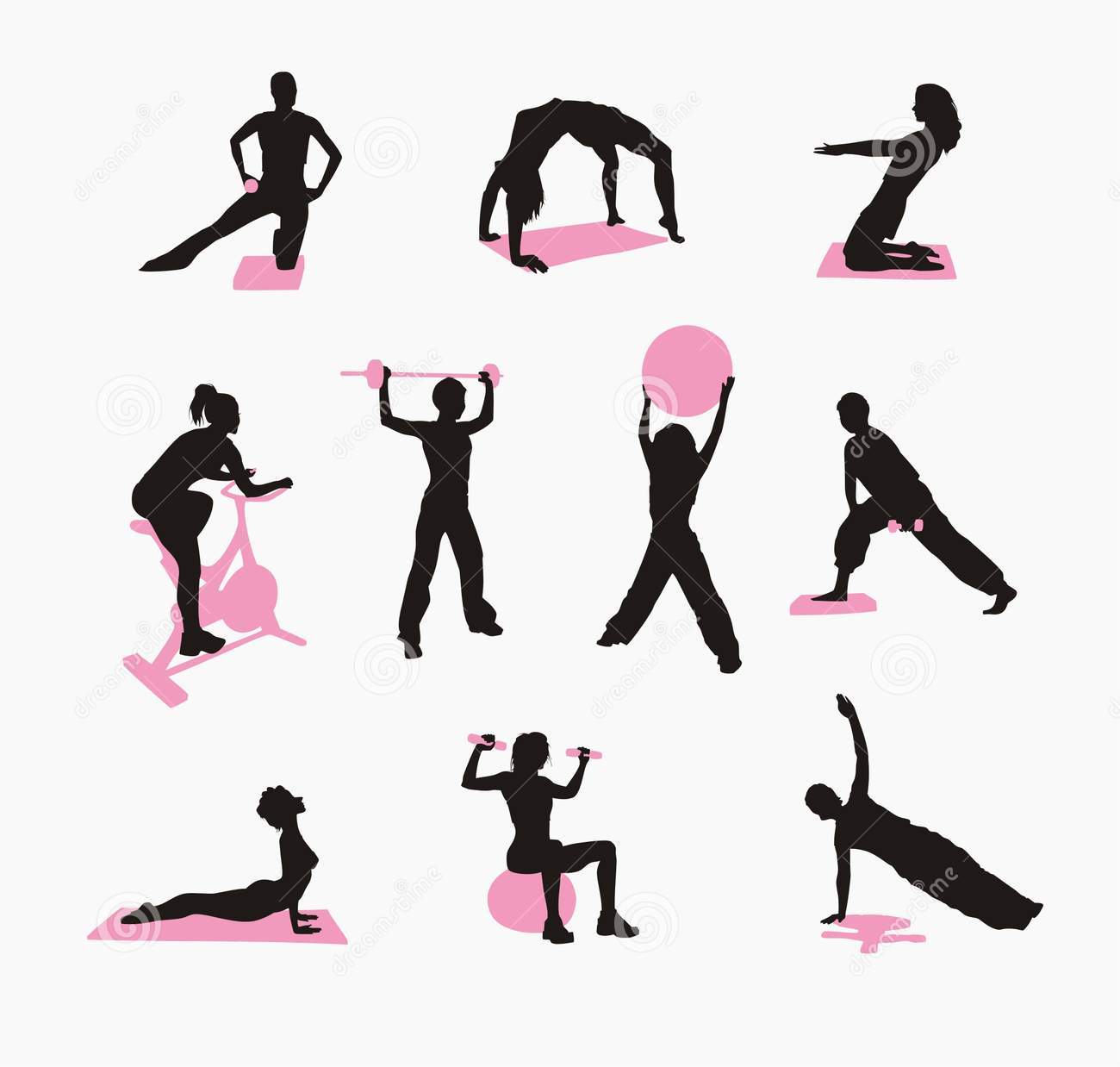 Exercise workout clip art. Fitness clipart fitness program
