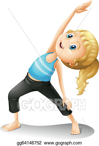Exercise clipart girl exercise. Eps illustration a exercising