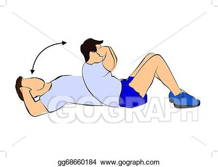 Vector illustration up stock. Exercise clipart sit ups