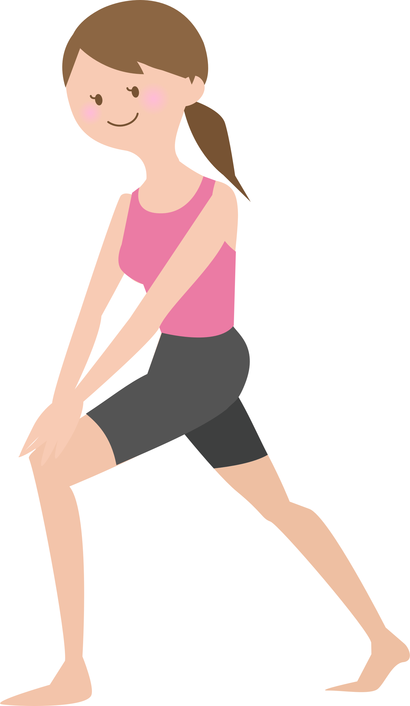 Woman stretching big image. Exercise clipart stretches
