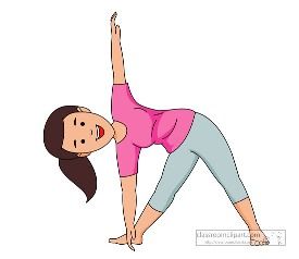 Exercising clipart stretches. Woman performing stretching exercise