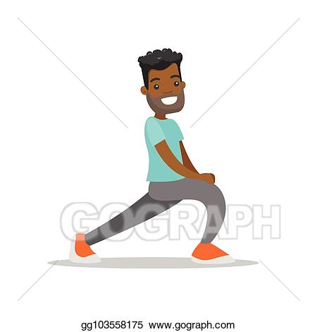 Eps illustration man doing. Exercising clipart african american