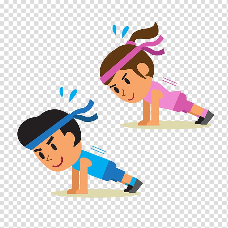 Physical exercise cartoon plank. Exercising clipart animated
