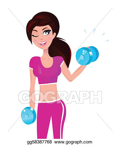 Exercising clipart fit girl. Clip art vector beautiful