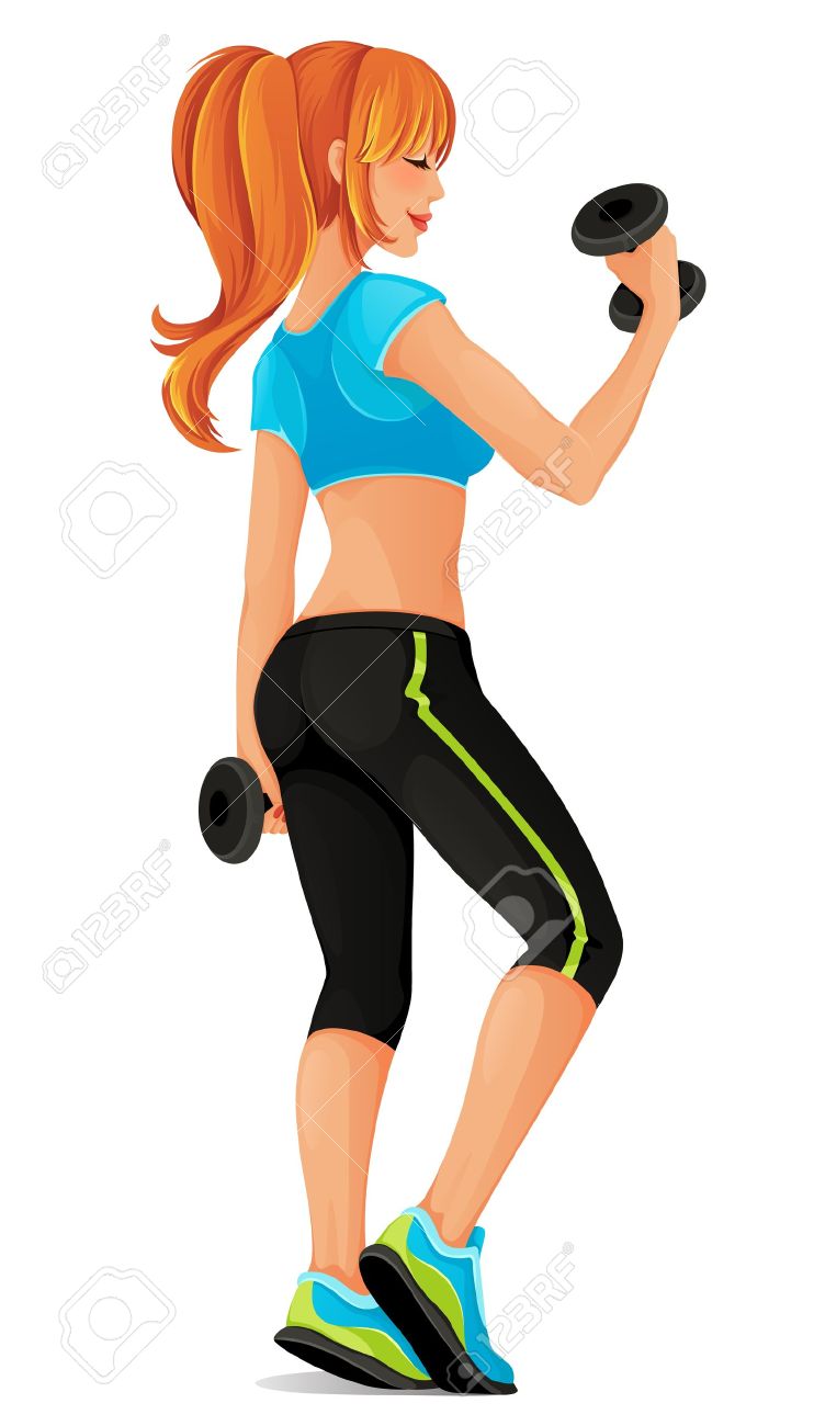 exercising clipart girl exercise