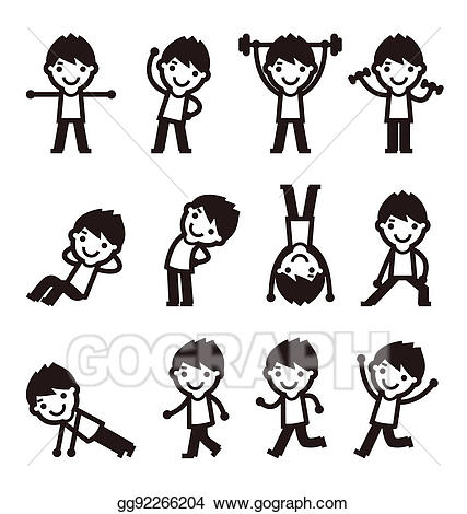 Stock illustration young man. Exercising clipart health fitness