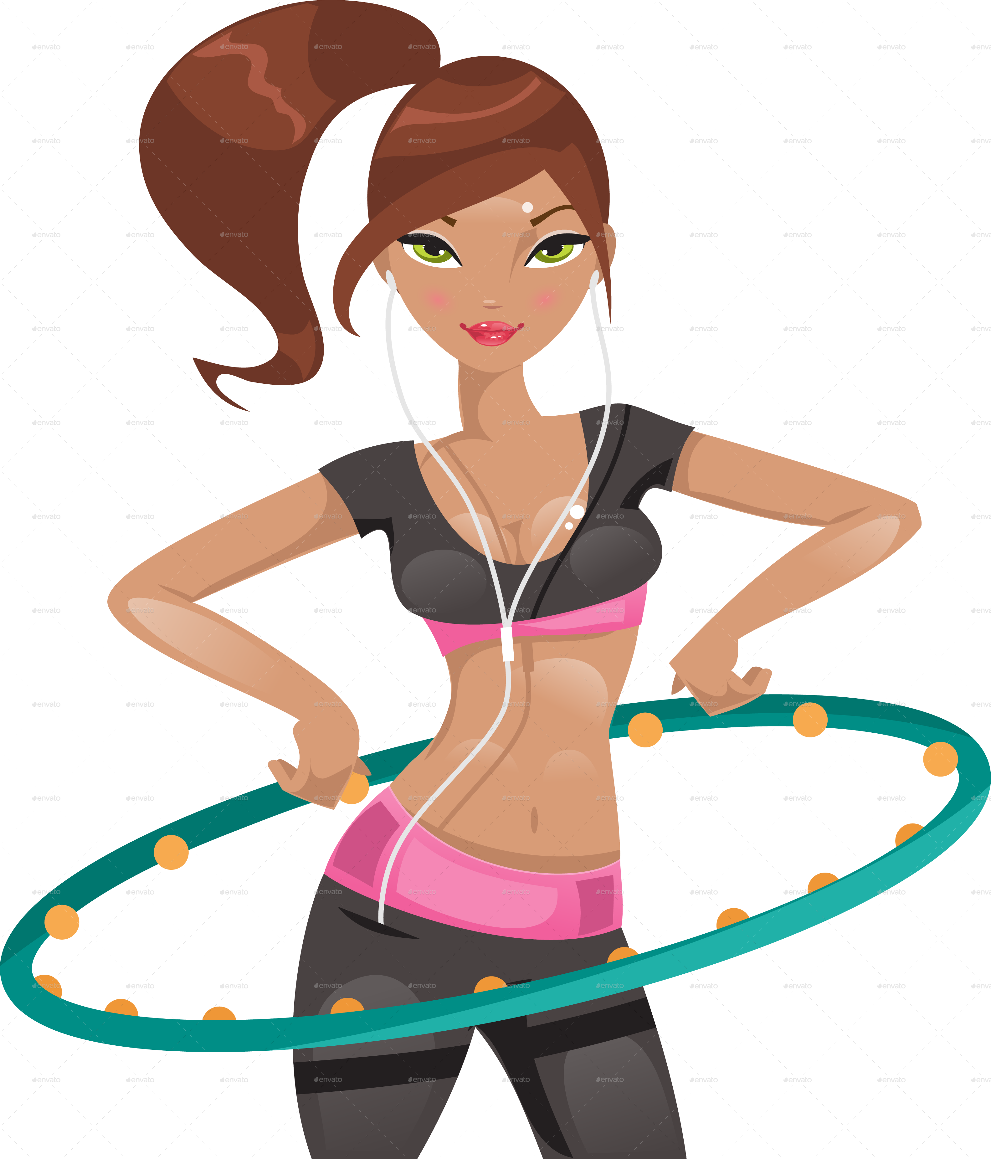 Exercising clipart hula hoop. Exercise with a by