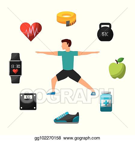 Exercising clipart proper exercise. Vector art people workout