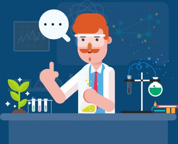 Experiment clipart lab work. Laboratory background scientist icons