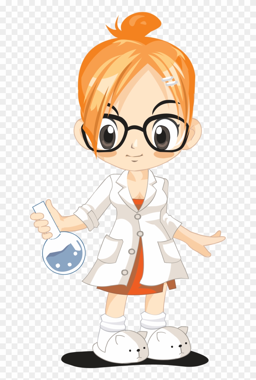 Laboratory science woman ciencia. Experiment clipart lady scientist