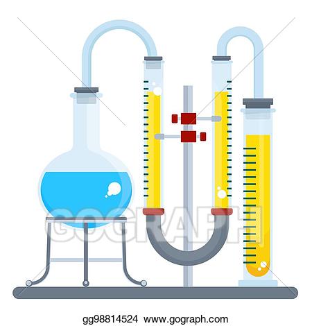 Vector art flasks for. Experiment clipart physical science