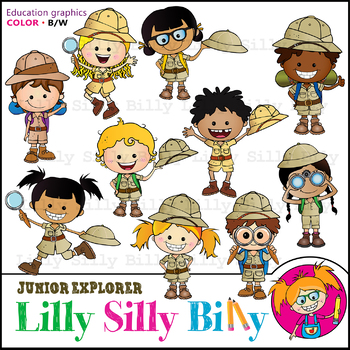 Junior explorers color bundle. Explorer clipart black and white
