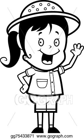 Explorer clipart child. Vector art waving drawing