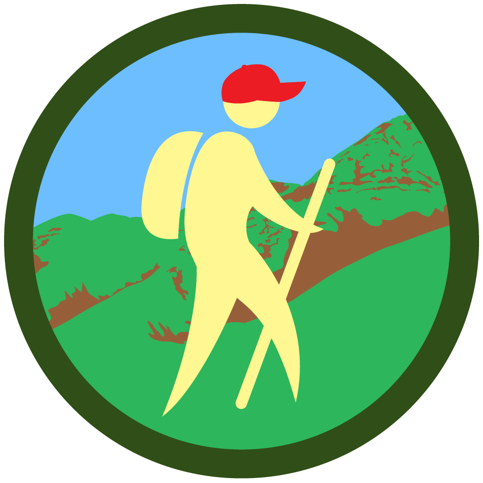 Badges lean teen reshaping. Hike clipart park trail