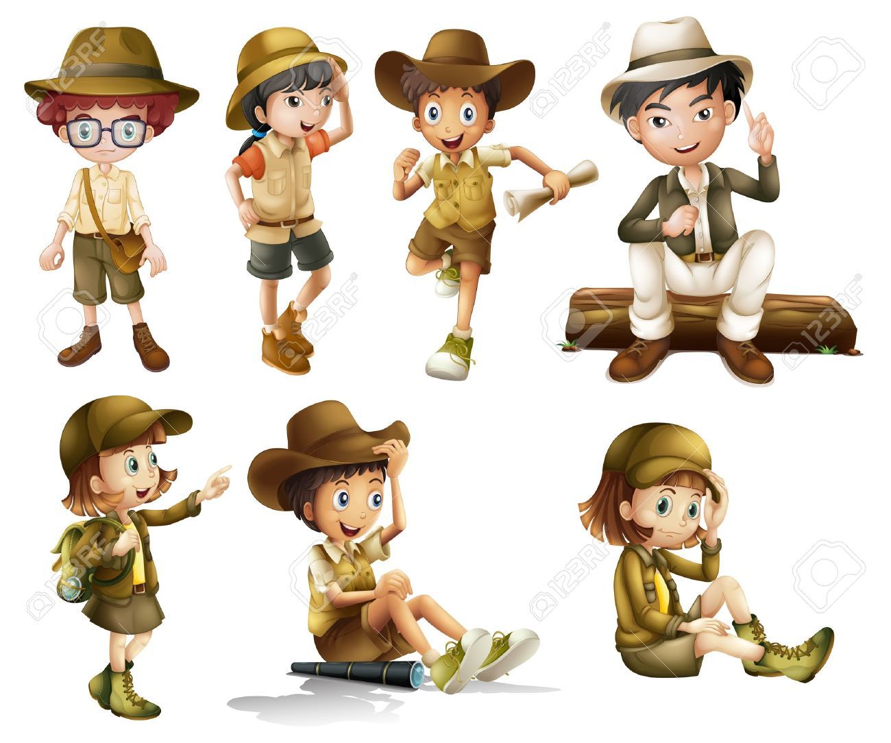 Explorer clipart safari clothes. Cartoon kids costume 