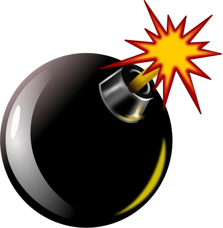 Cartoon bomb cliparts zone. Explosion clipart carton