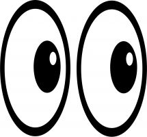 Eyes black and white. Eyeball clipart two eye