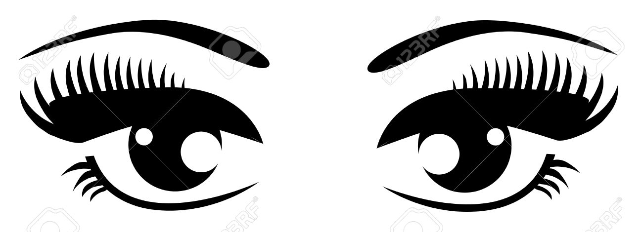 Eyes cliparts . Eyelash clipart black and white