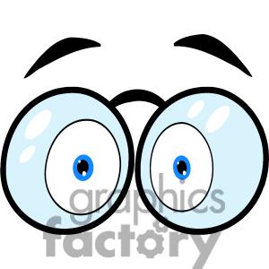 Eyes with glasses cartoon. Eyeballs clipart glass