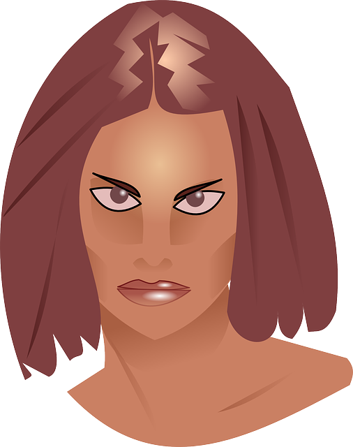 eyebrow clipart angry woman face