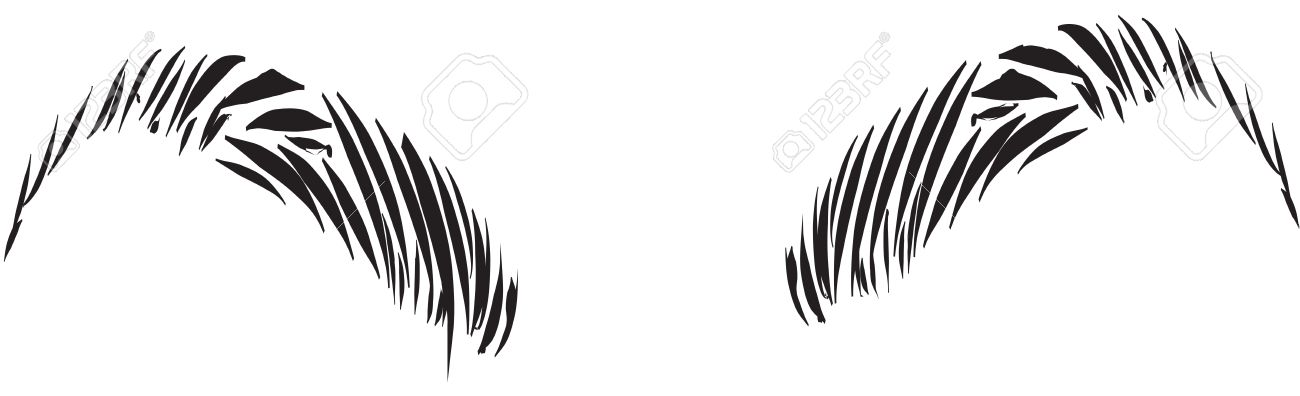 eyebrow clipart black and white