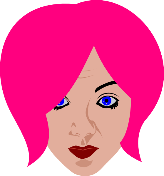 Eyebrow clipart pink. Haired woman clip art