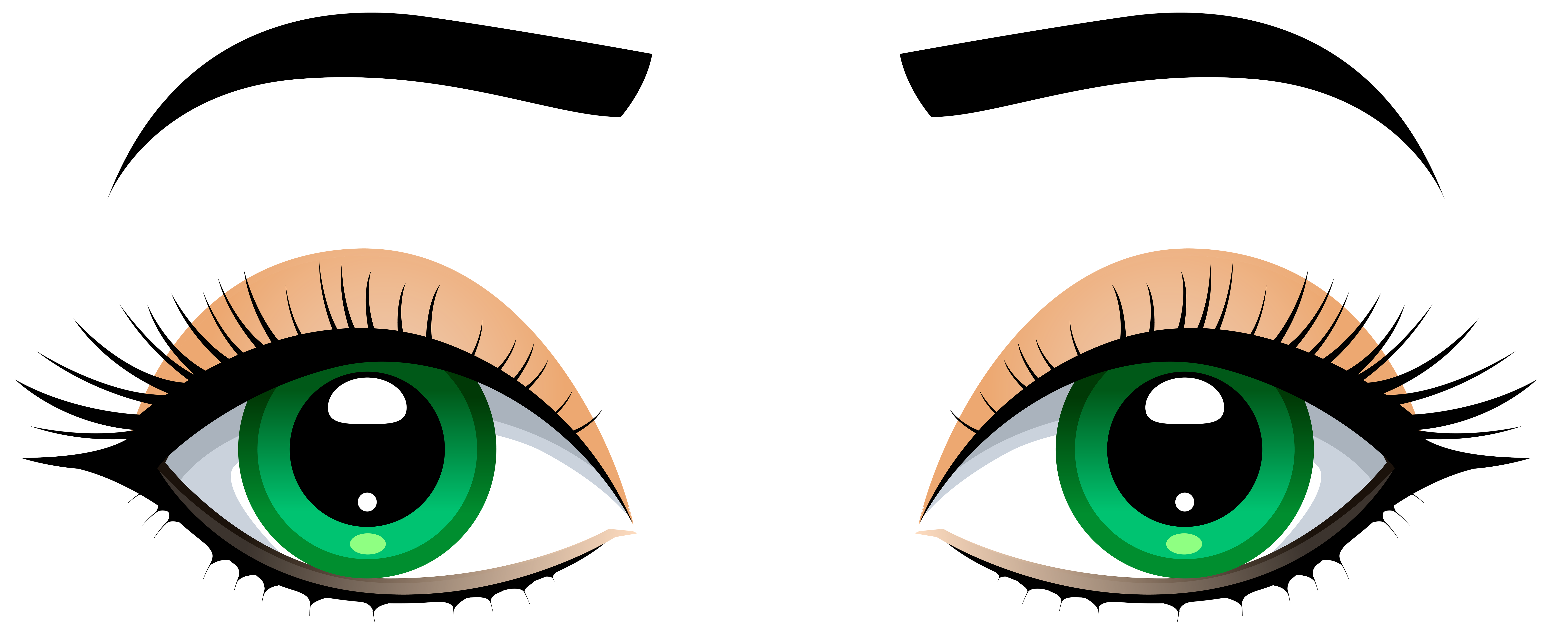 Eyelash clipart gold. Female eyes with eyebrows