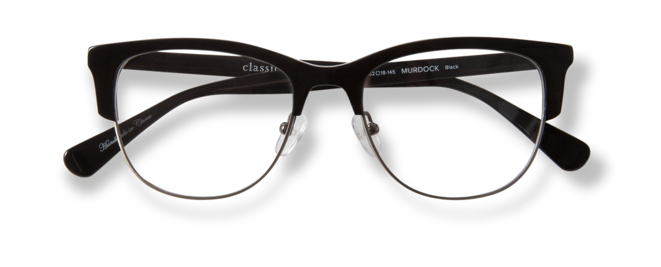 Eyeglasses folded glass