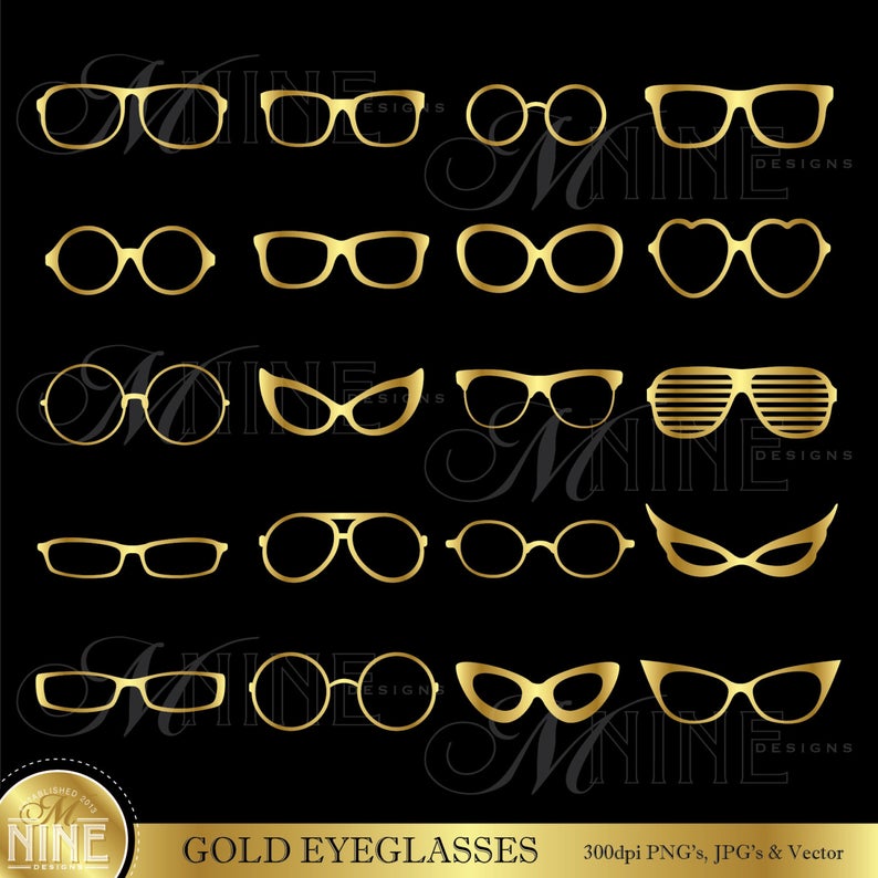 eyeglasses clipart gold glass
