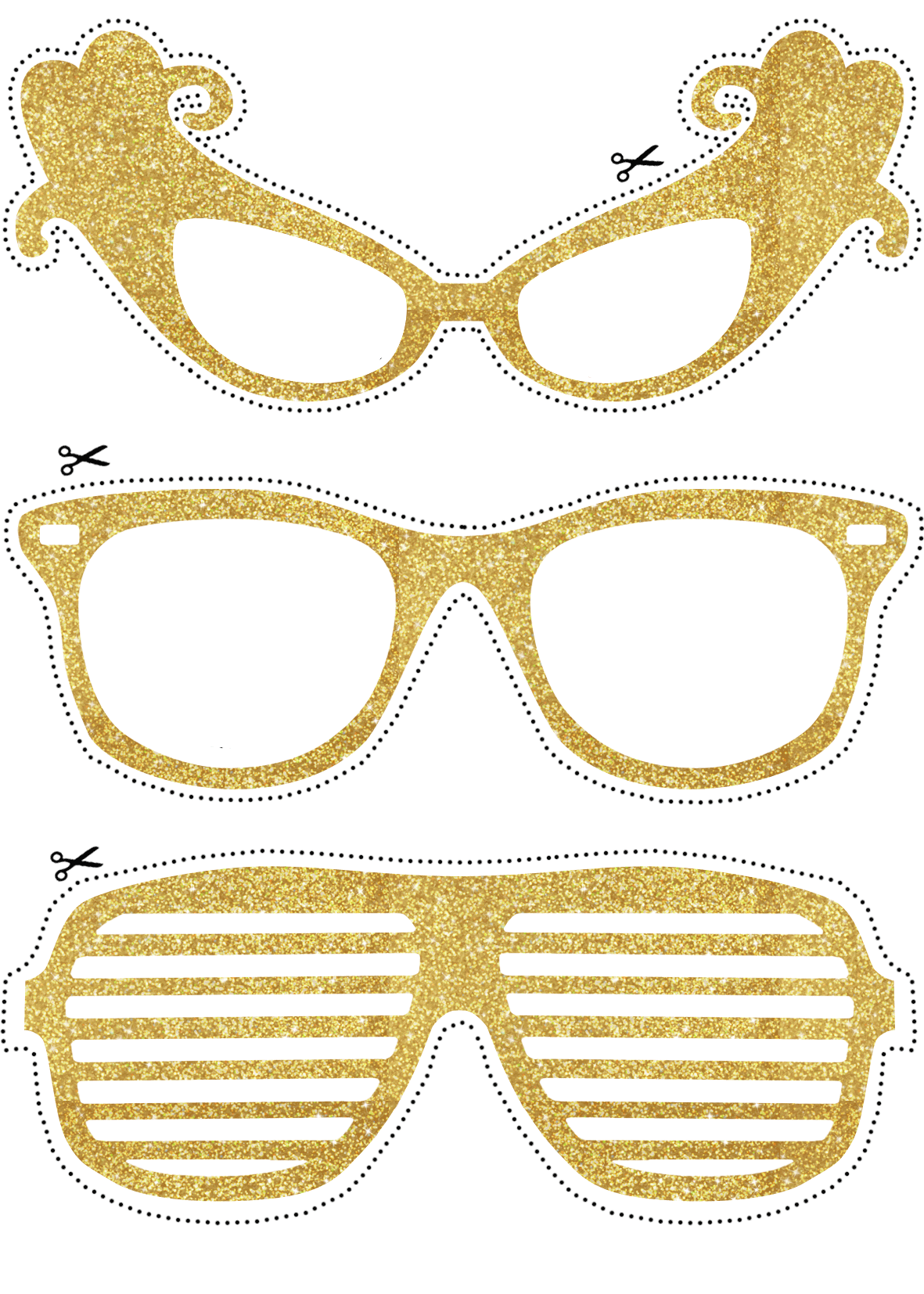 Sunglasses clipart glitter. Photo booth props golden