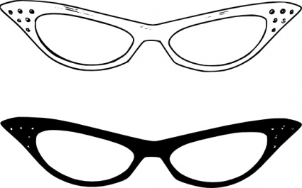 Retro glasses clip art. Eyeglasses clipart theme