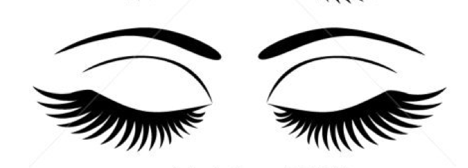 eyelashes clipart black and white