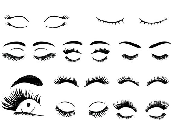 Eyelash svg eyelashs set. Eyelashes clipart doodle