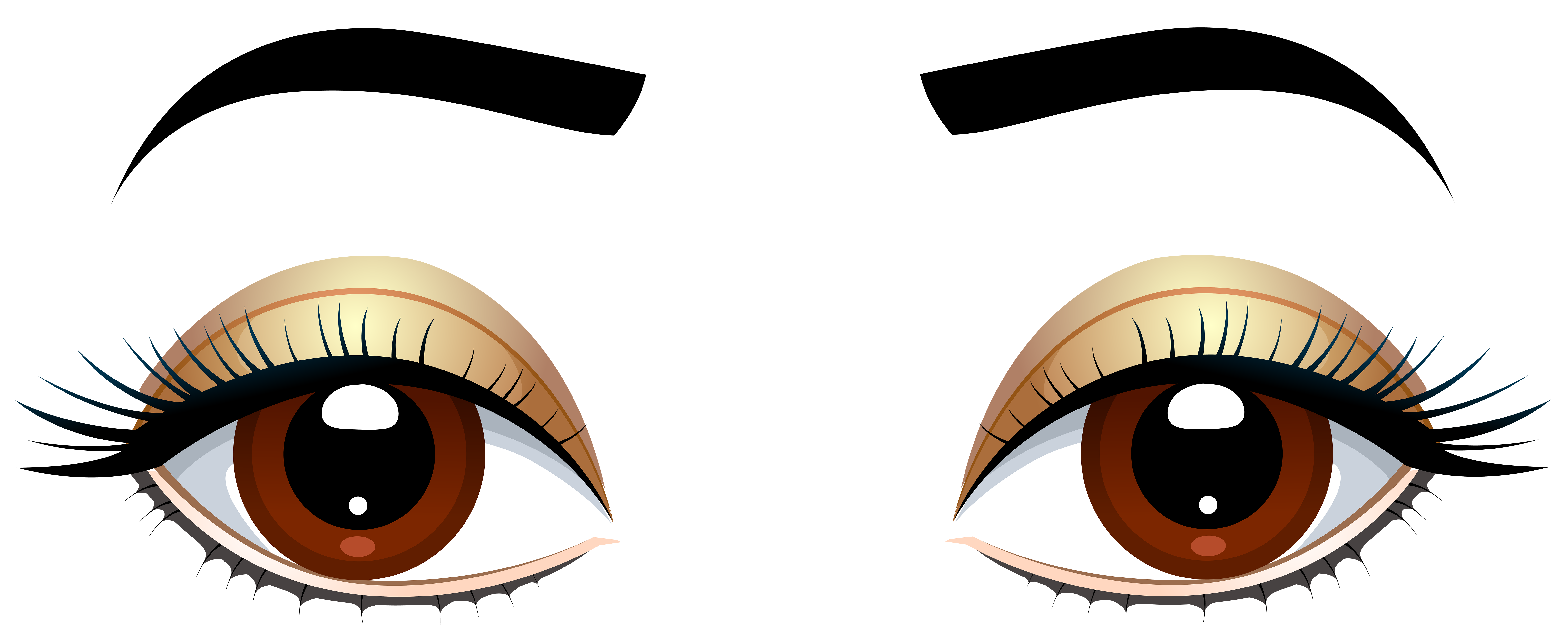 Girly clipart eye. Brown eyes with eyebrows