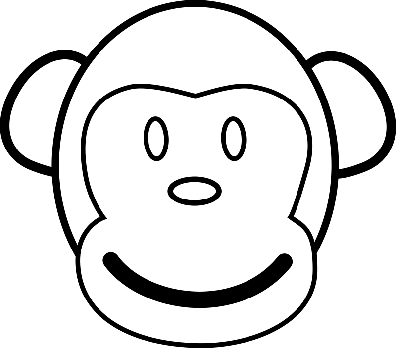 monkey clipart outline
