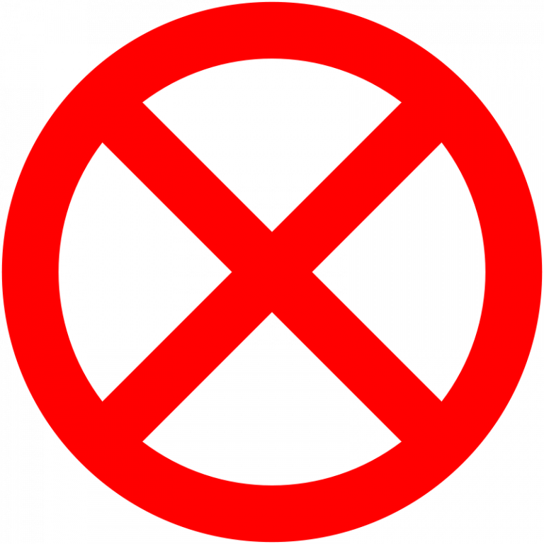 No sign free x. Face clipart cross
