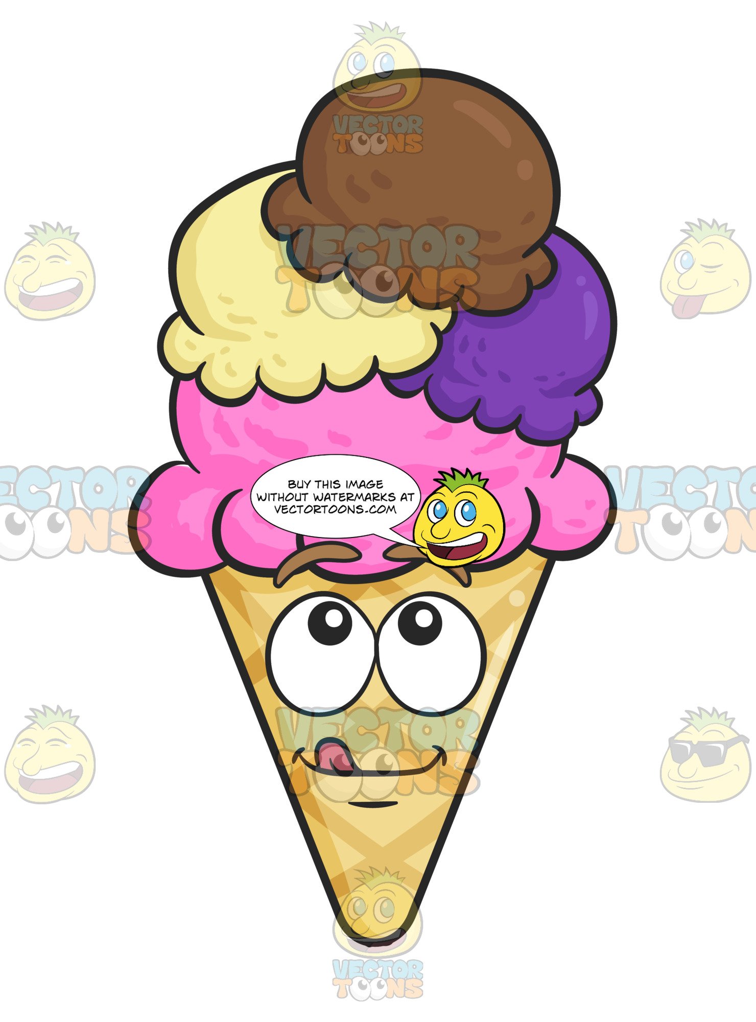 face clipart ice cream