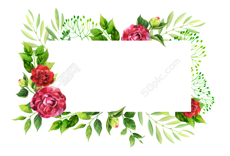 Garden roses picture frames. Facebook clipart watermark