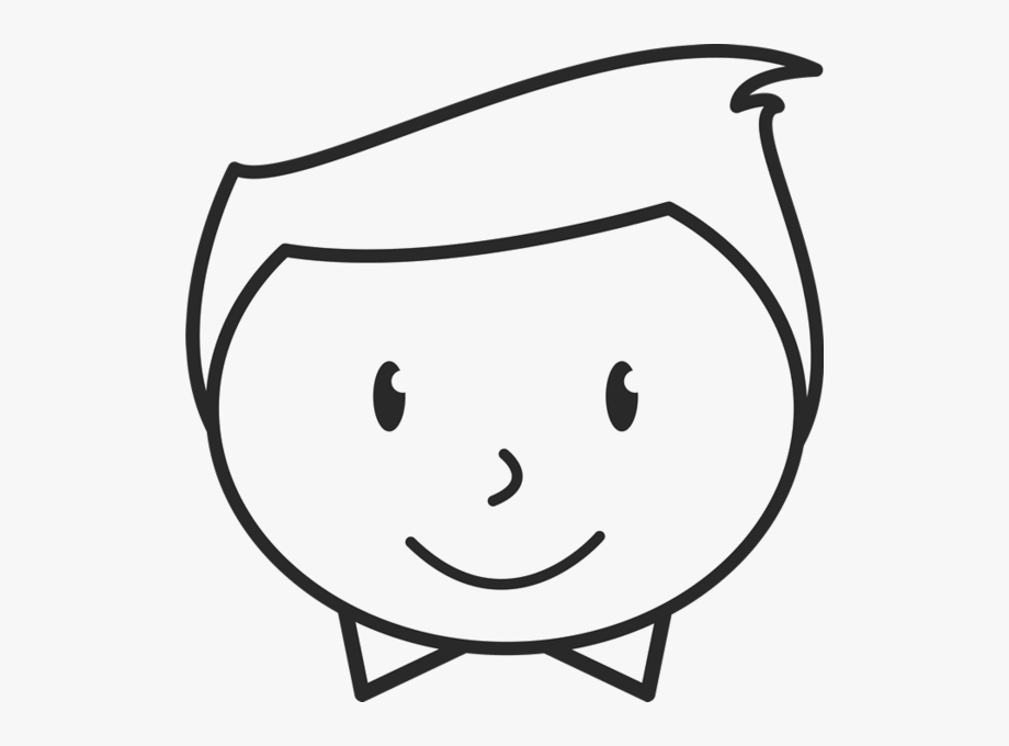 Black hair boy stick. Faces clipart detailed face