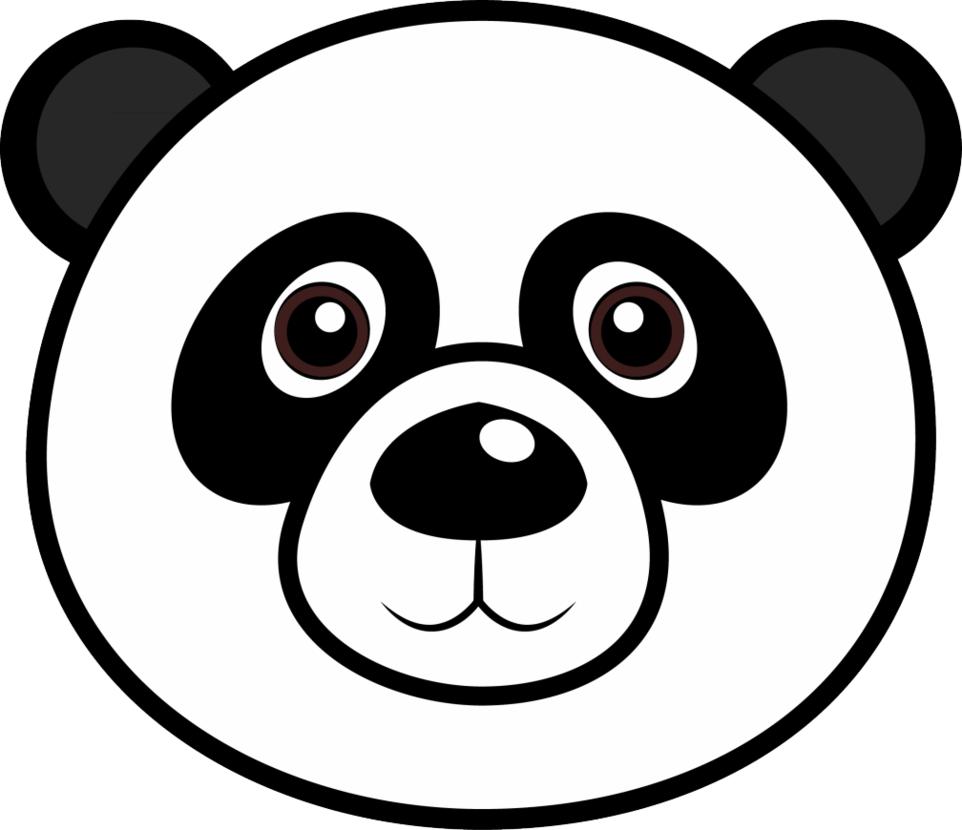 Panda collection face clipground. Faces clipart head